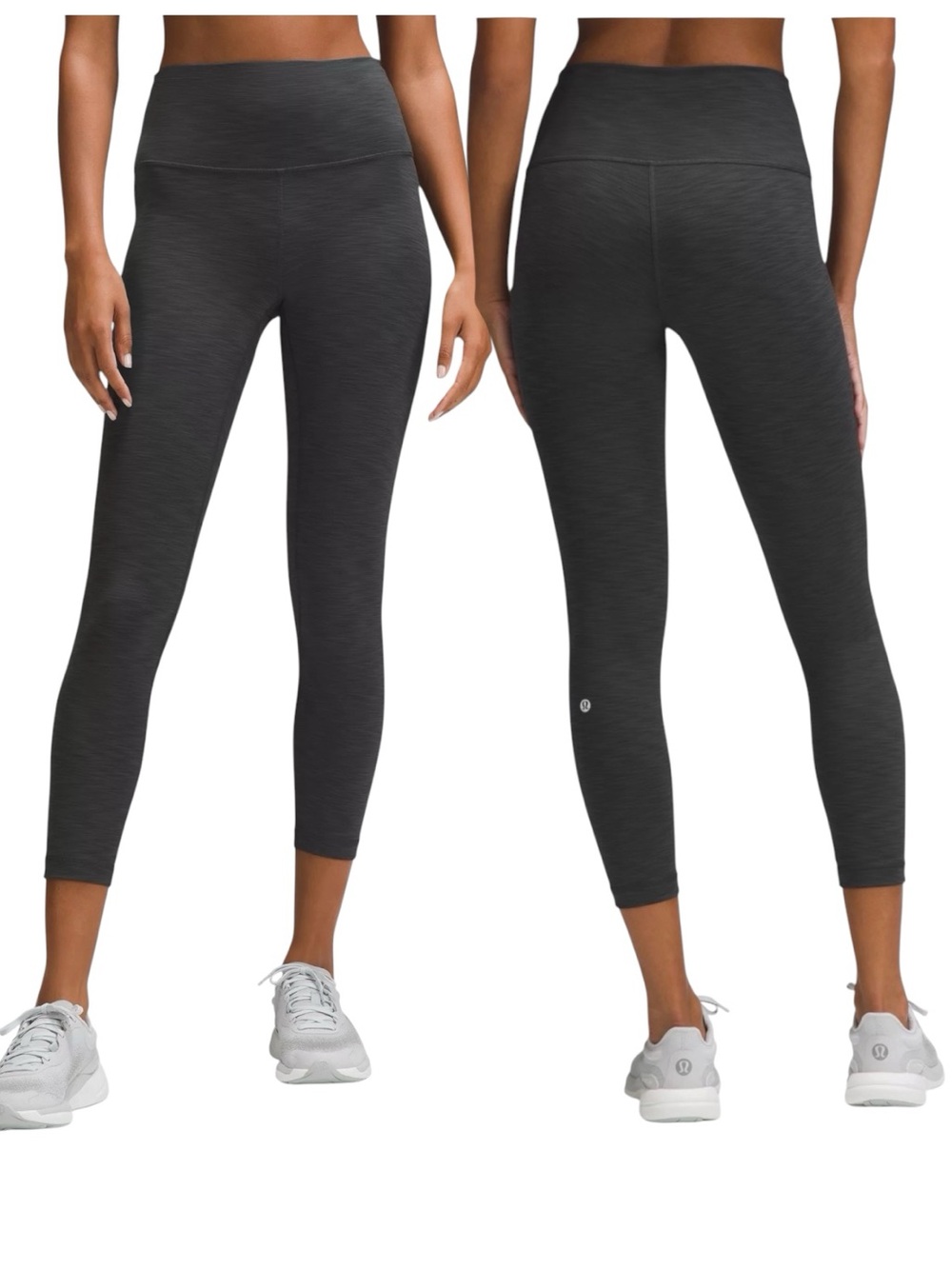 Lululemon Wunder Train HR Crop Legging Heathered Graphite Gray Sz 8